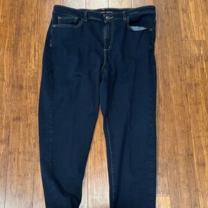 Michael Kors Dark Navy Denim Stretch Ankle Jeans Izzy Skinny like new size 14
